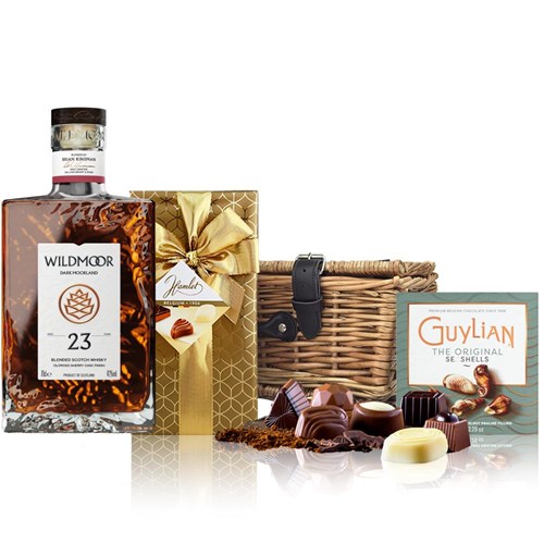 Wildmoor 23 Year Old Dark Moorland Scotch Whisky 70cl And Chocolates Hamper